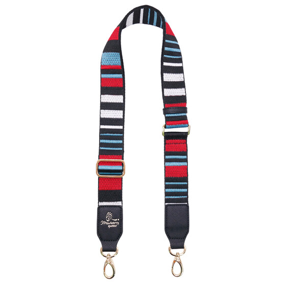 ADJUSTABLE STYLISH MOTIF BAG STRAP - G, NAVY BLUE